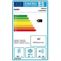 Avis Réfrigérateur combiné intégrable à glissière 242l - cfbd2650e1 - CANDY