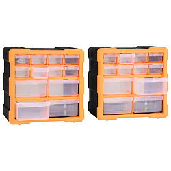 Avis vidaXL Organisateurs multi-tiroirs avec 12 tiroirs 2 pcs 26,5x16x26 cm