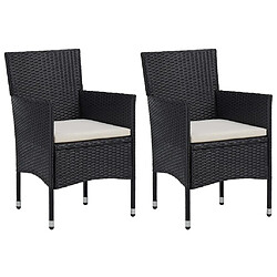 Avis Salle à manger de jardin 3 pcs,Table et chaise à dîner Noir -MN30217