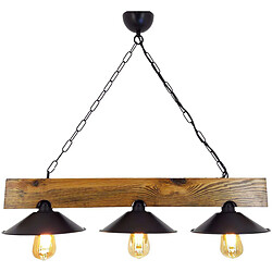 Hanah Home Suspension en bois 3 abat-jour Sabka.