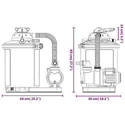 vidaXL Pompe de filtration à sable avec minuterie 550 W 50 L pas cher