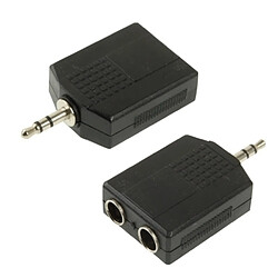 Wewoo Dédoubleur Adaptateur Jack noir audio 3,5 mm mâle à 2,35 mm femelle