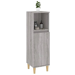 Maison Chic Armoire salle de bain,Meuble de rangement de salle de bain,Meuble haut sonoma gris 30x30x100 cm -GKD644406 pas cher