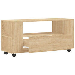 Maison Chic Meubles TV chêne sonoma 102x34,5x43 cm bois d'ingénierie -MN46330 pas cher