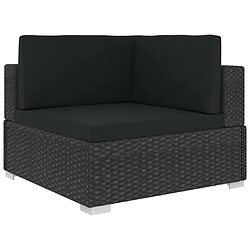 Avis vidaXL Salon de jardin 6 pcs avec coussins résine tressée noir