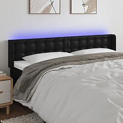 Maison Chic Tête de lit scandinave à LED,meuble de chambre Noir 163x16x78/88 cm Similicuir -MN76022