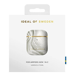 iDeal of Sweden Coque pour AirPods 1 et 2 Marbrée Élégante Luminous Pearl Argent pas cher