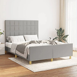 Maison Chic Lit adulte - Cadre Structure de lit avec tête de lit Contemporain Gris clair 140x200 cm -MN53261