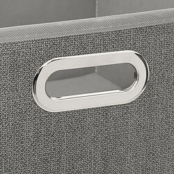 Toilinux Lot de 2 Boites de rangement en tissu l.31 x h. 15 cm - Gris clair chiné