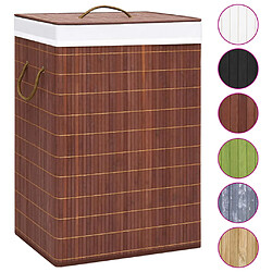 vidaXL Panier à linge avec 2 sections bambou marron 72 L