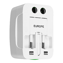 Adaptateur Prise Universel EU / USA / UK / AUS Voyant LED Max Excell Blanc