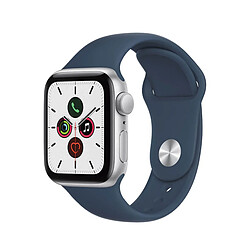 Apple Watch SE 2021 GPS Boîtier en Aluminium Argent de 44 mm, Bracelet Sport Bleu Abysse - Reconditionné