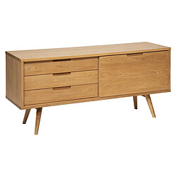 Pegane Buffet commode en bois coloris beige - longueur 160 x profondeur 72 x hauteur 44 cm