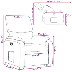 vidaXL Fauteuil inclinable électrique marron tissu pas cher