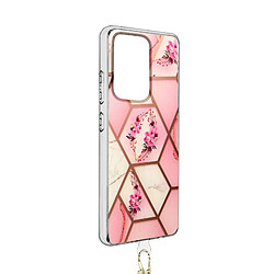 Avizar Coque Samsung Galaxy S21 Ultra Motif géométrique Cordon Amovible rose