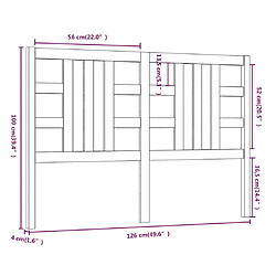 Acheter vidaXL Tête de lit 126x4x100 cm Bois massif de pin