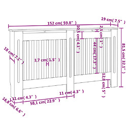 Acheter vidaXL Cache-radiateurs 2 pcs blanc MDF 152 cm