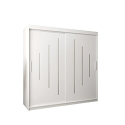 Abiks Meble Armoire YORK À Portes Coulissantes 200/200/62 2 Portes (Blanc/Blanc)