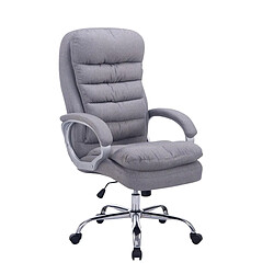 Decoshop26 Fauteuil de bureau ergonomique et confortable jusqu'à 235 kg en tissu gris et métal chromé 10_0002404