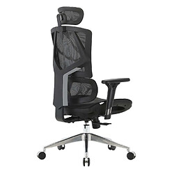 Acheter Decoshop26 Fauteuil de bureau support lombaire ergonomique dossier haut accoudoirs maille noir 04_0006219