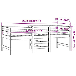 vidaXL Cadre de lit sans matelas 90x200 cm bois de pin massif pas cher