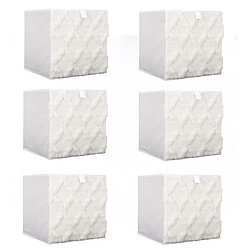 The Home Deco Factory Lot de 6 cubes de rangement pliable losange - 30 x 30 cm - Beige