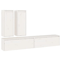 Maison Chic Meubles TV 4 pcs pour salon Blanc Bois massif de pin -MN82521