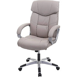 Decoshop26 Fauteuil chaise de bureau sur roulettes pivotante hauteur réglable synthétique taupe-gris 04_0001805