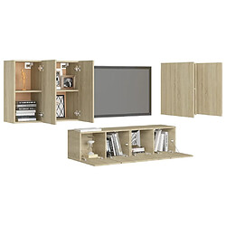 Avis Maison Chic Ensemble de meubles TV 6 pcs | Banc TV Moderne pour salon | Meuble de Rangement - Chêne sonoma Aggloméré -MN34360