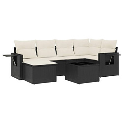 Maison Chic Salon de jardin 7 pcs avec coussins | Ensemble de Table et chaises | Mobilier d'Extérieur noir résine tressée -GKD84990