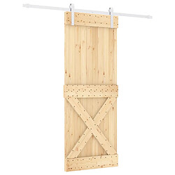 vidaXL Porte coulissante et kit de quincaillerie 80x210 cm pin massif