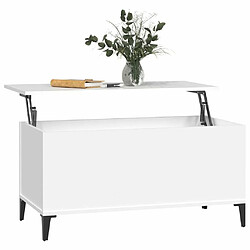 Maison Chic Tabls basse,Table Console pour salon Blanc 90x44,5x45 cm Bois d'ingénierie -MN45207 pas cher