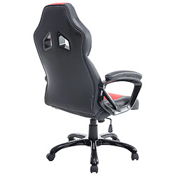 Acheter Decoshop26 Fauteuil de bureau gaming sur roulettes mécanisme d'inclinaison en PVC noir / rouge et plastique 10_0002595