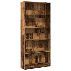 vidaXL Bibliothèque vieux bois 80x24x176 cm bois d'ingénierie