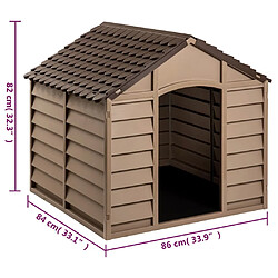 vidaXL Niche pour chien Marron 86x84x82 cm Polypropylène pas cher