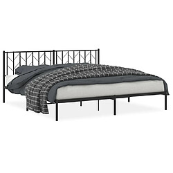 Maison Chic Cadre/structure de lit métal et tête de lit pour adulte - Lit Moderne Chambre noir 193x203 cm -MN88752 