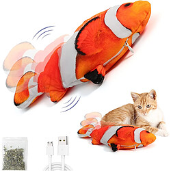 Jouet Chat,Jouets Poisson Electronique pour Chat,Poisson pour Chat Qui Bouge avec Cataire,Jouet Chaton Interactif Jouet Chat Rechargeable USB,Jouet à Macher Poisson pour Chat,Lavable,Rouge