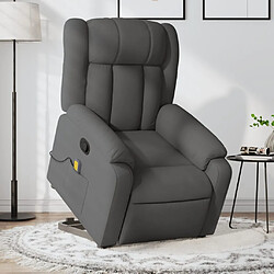 vidaXL Fauteuil de massage inclinable Gris foncé Tissu