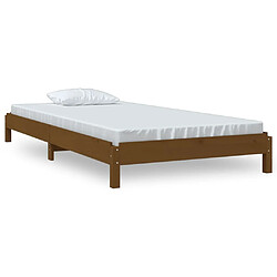 vidaXL Lit empilable sans matelas marron miel 90x190cm bois pin massif