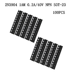 Avis 100pcs 2n3904 sot-23 j3y s8050 transistor smd npn mmbt3904 (1h du matin)