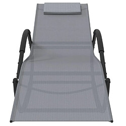 Avis vidaXL Chaises longues à bascule 2 pcs Gris Acier et textilène