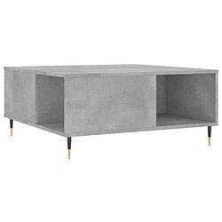 vidaXL Table basse gris béton 80x80x36,5 cm bois d'ingénierie