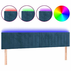 Maison Chic Tête de lit scandinave à LED,meuble de chambre Bleu foncé 180x5x78/88 cm Velours -MN16014