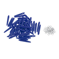 50x Arbres De Fléchettes 2BA Accessoires De Fléchettes Avec Anneaux De Protection 35 Mm Bleu