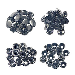 Avis 50x boutons-pression pour boutons-pression pour veste en cuir Jeans Sac Clouses Noir