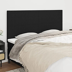 vidaXL Têtes de lit 4 pcs Noir 100x5x78/88 cm Tissu