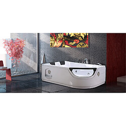 Simba BAIGNOIRE BALNEO MASSANTE - BAIGNOIRE D'ANGLE - BAIN TOURBILLON - Modèle LUNA 180 x 120 cm - BALNEO 2 PERSONNES