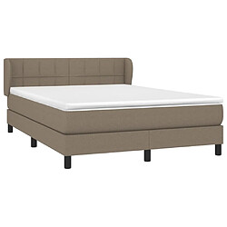 Avis Maison Chic Lit adulte- Lit + matelas,Sommier à lattes de lit avec matelas Taupe 140x200 cm Tissu -GKD57254