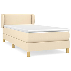 vidaXL Sommier à lattes de lit avec matelas Crème 100x200 cm Tissu