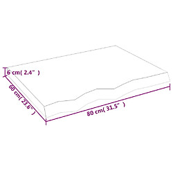 vidaXL Étagère murale 80x60x(2-6) cm bois de chêne massif non traité pas cher